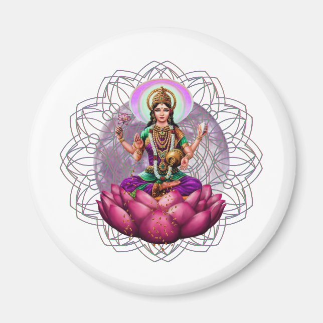 Göttin Lakshmi mandala Magnet (Vorne)