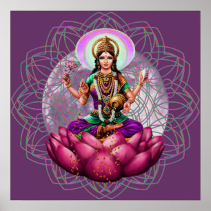 Göttin Lakshmi - Reichtumssegen-Mandala Poster