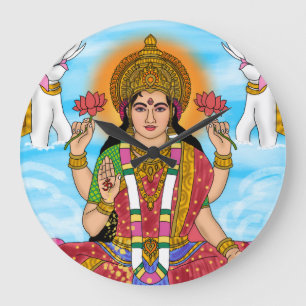 Göttin Lakshmi-Uhr Große Wanduhr