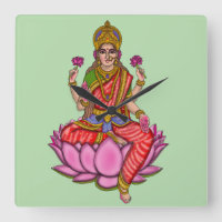 Göttin Lakshmi Wanduhr