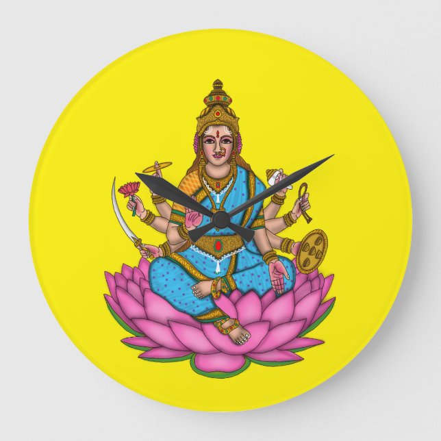 Göttin Lakshmi Wanduhr (Vorderseite)