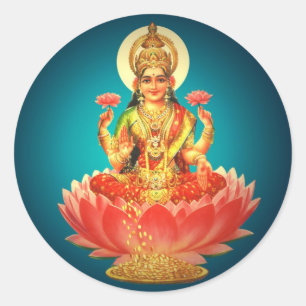 Göttin Laxmi Runder Aufkleber