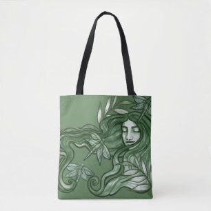 Göttin Libelle Grüne Libellen Kunst Tasche