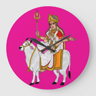 Göttin Mahagauri Wanduhr