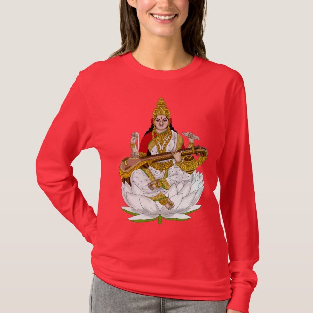 Göttin Saraswati T-Shirts (Vorderseite)