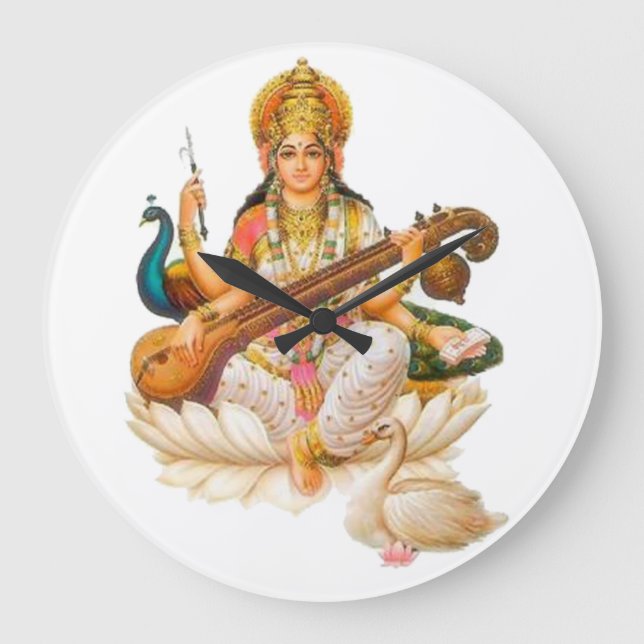 Göttin sarswati hindische große wanduhr (Vorderseite)