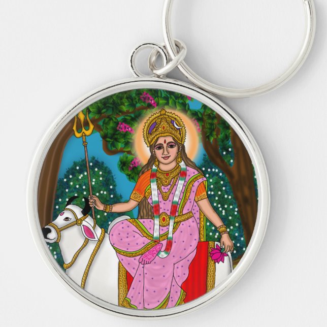 Göttin Shailputri Schlüsselanhänger (Vorne)