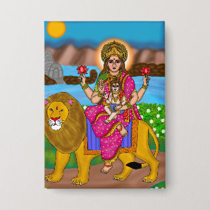 Göttin Skandamata Knopf Button