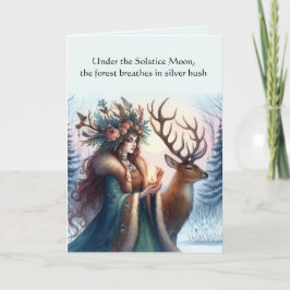 Göttin und Hirschgeplagte Winter Solstice Card Karte