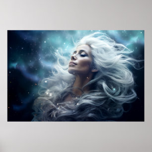 Göttin verzauberter Traum Fantastische kosmische M Poster