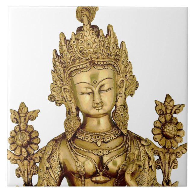 Göttin-Yoga-Tibet-Kunst-Frieden Taras Buddha Fliese (Vorderseite)