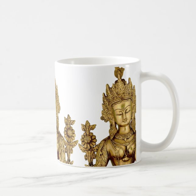 Göttin-Yoga-Tibet-Kunst-Frieden Taras Buddha Kaffeetasse (Rechts)