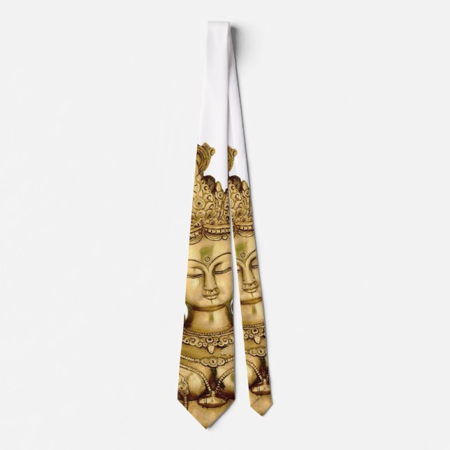 Göttin-Yoga-Tibet-Kunst-Frieden Taras Buddha Krawatte (Vorderseite)