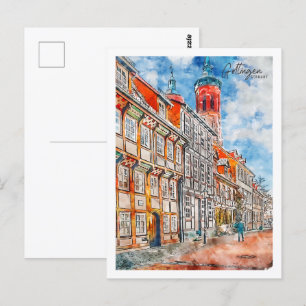 Gottingen Deutschland Reisende Wasserfarben Postkarte