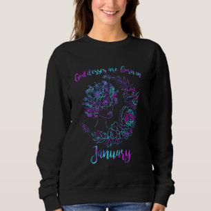 Göttinnen sind im Januar floraler Mond Grafik Gebo Sweatshirt