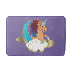 Göttlich das Einhorn Mond und Wolken Badematte