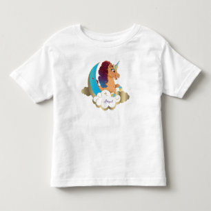 Göttlich das Einhorn   Mond und Wolken Kleinkind T-shirt