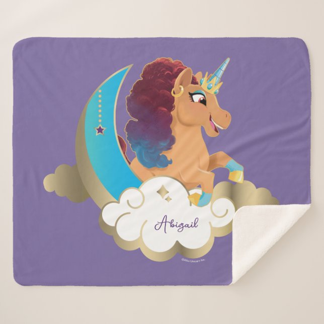 Göttlich das Einhorn | Mond und Wolken Sherpadecke (Vorderseite (Horizontal))