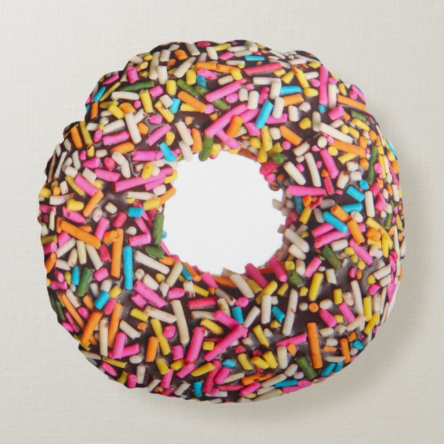 Göttlich dekadent Doughnut Sprinkles zurück Rundes Kissen (Vorderseite)