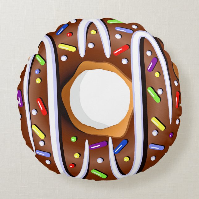 Göttlich dekadenter Doughnut - Sprinklen zurück Rundes Kissen (Vorderseite)