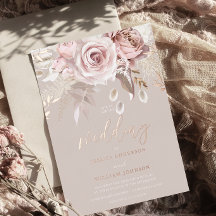 Göttlich Roségold Rouge Floral Rein Elegant Hochze