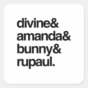 Göttliche Amanda Bunny und Ru Quadratischer Aufkleber