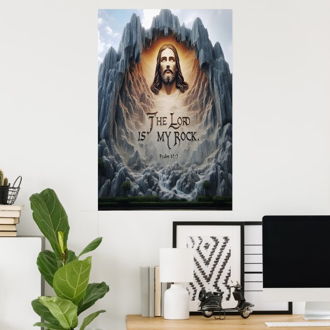 Göttliche Aussicht: Der Herr ist mein Stein Poster (Heimbüro)
