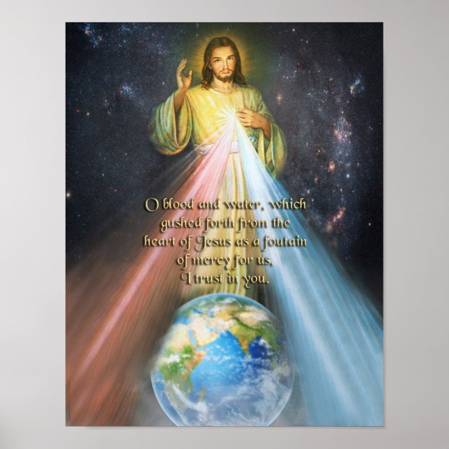Göttliche Barmherzigkeit Ehrfurcht Image. Poster (Vorne)
