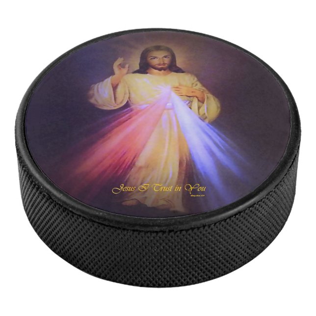 Göttliche Barmherzigkeit Gold Eishockey Puck (3/4)