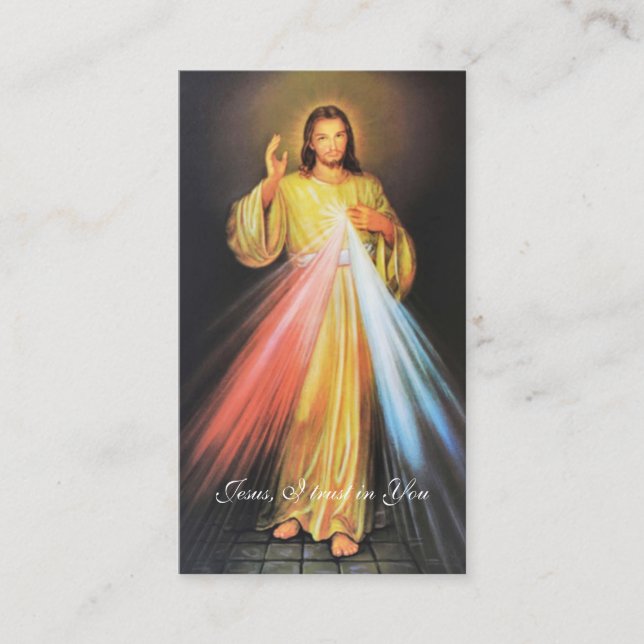 Göttliche Barmherzigkeit Jesu Kaplols katholische  Visitenkarte (Vorderseite)