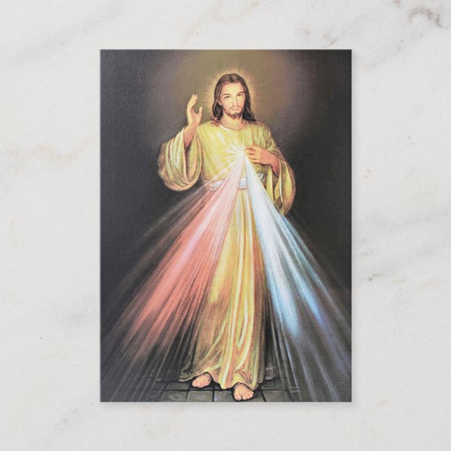 Göttliche Barmherzigkeit Jesus Chaplet St. Faustin Visitenkarte (Vorderseite)