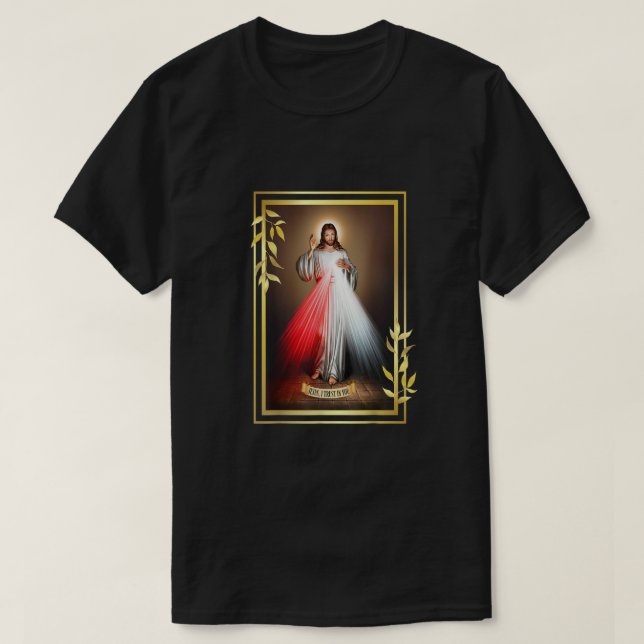 Göttliche Barmherzigkeit Jesus Christus Jesus, ich T-Shirt (Design vorne)
