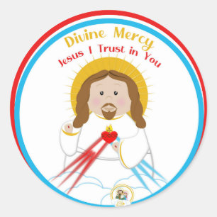 Göttliche Barmherzigkeit Jesus, dem ich euch vert Runder Aufkleber
