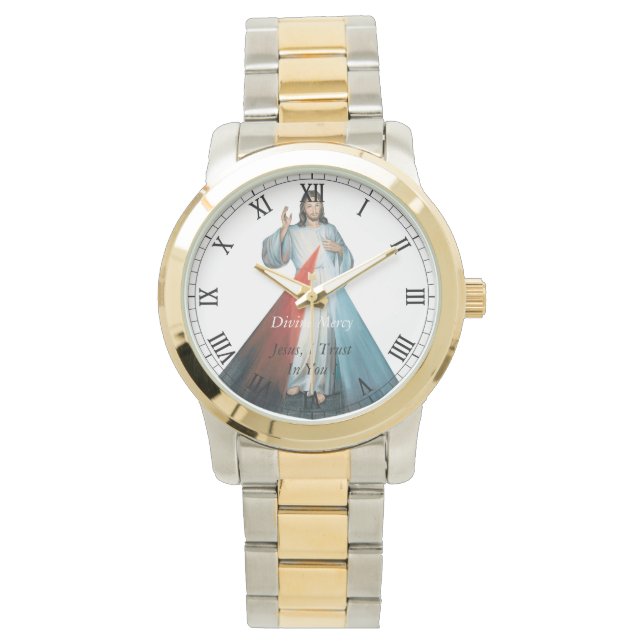 Göttliche Barmherzigkeit Jesus, ich vertraue auf d Armbanduhr (Vorderseite)