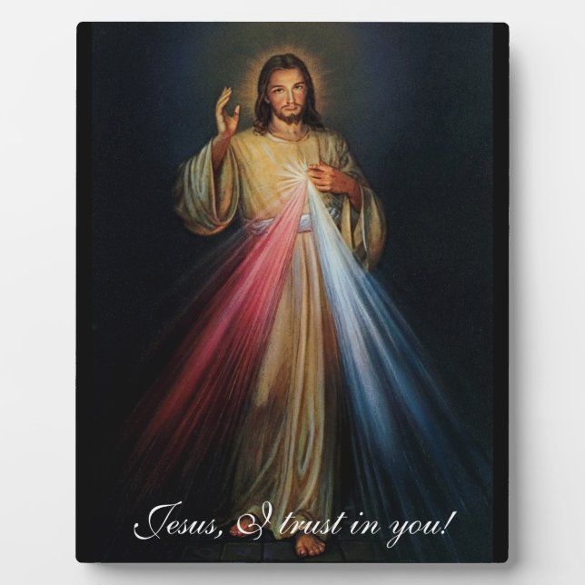 Göttliche Barmherzigkeit Jesus, ich vertraue auf d Fotoplatte (Vorderseite)