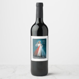 Göttliche Barmherzigkeit Jesus, ich vertraue auf d Weinetikett