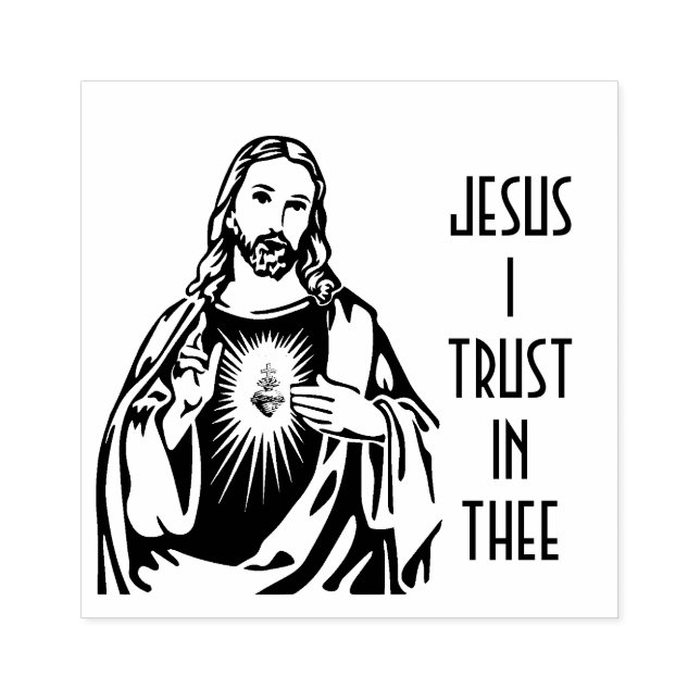 Göttliche Barmherzigkeit Jesus vertraue ich dem ka Gummistempel (Prägung)
