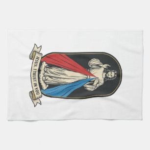 Göttliche Barmherzigkeit Jesus Vintage Geschirrtuch