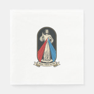 Göttliche Barmherzigkeit Jesus Vintage Serviette