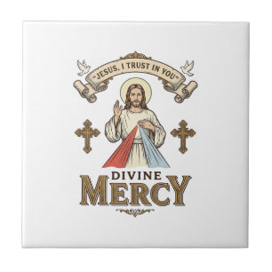 Göttliche Barmherzigkeit Jesus Vintage-Stich relig Fliese