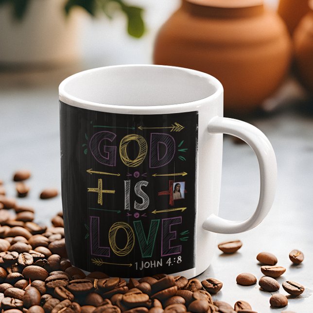 Göttliche Bekräftigung: Gott ist Liebe Kaffeetasse (Von Creator hochgeladen)