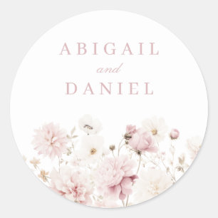 Göttliche Eleganz: Blush Garden Hochzeit der Blume Runder Aufkleber