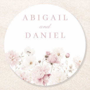 Göttliche Eleganz: Blush Garden Hochzeit der Blume Runder Pappuntersetzer