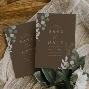 Göttliche Eleganz Hochzeit mit Grün Save The Date