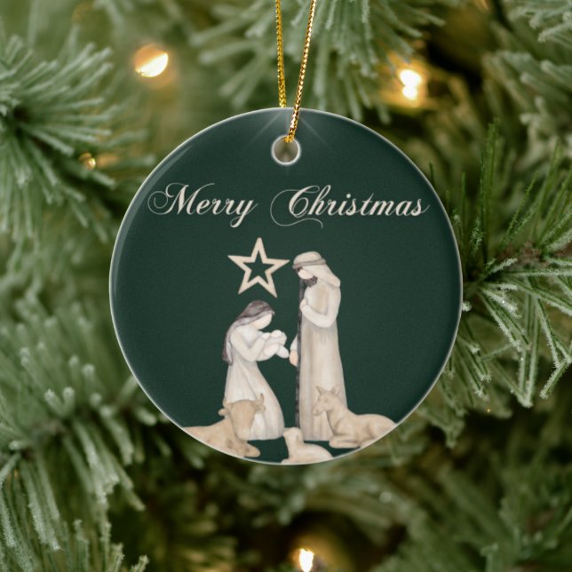 Göttliche Geburt: Die seligste Embrace Keramik Ornament (Baum)