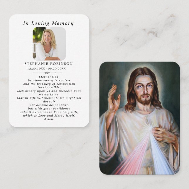 Göttliche Gnade katholische Jesus Beerdigung Gebet Visitenkarte (Vorne/Hinten)