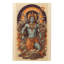 Göttliche Gnade: Lord Rama Printed Wood Art