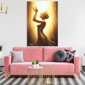 Göttliche goldene Göttin Leinwandkunst Leinwanddruck