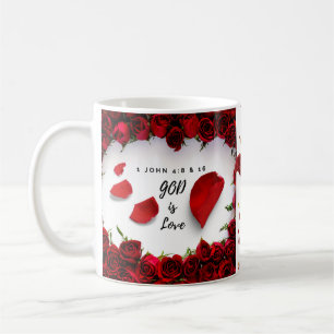Göttliche Liebe Tasse: Gott ist Liebe Rote Rosen - Kaffeetasse