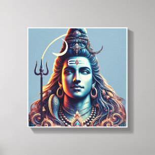 Göttliche Majestät: Lord Shiva in himmlischer Prac Leinwanddruck